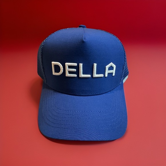 Other - Blue SnapBack trucker hat  "Della" print. One size fits all. Gorpcore
